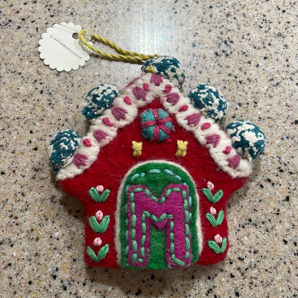 Felt M Ornament from Anthropologie